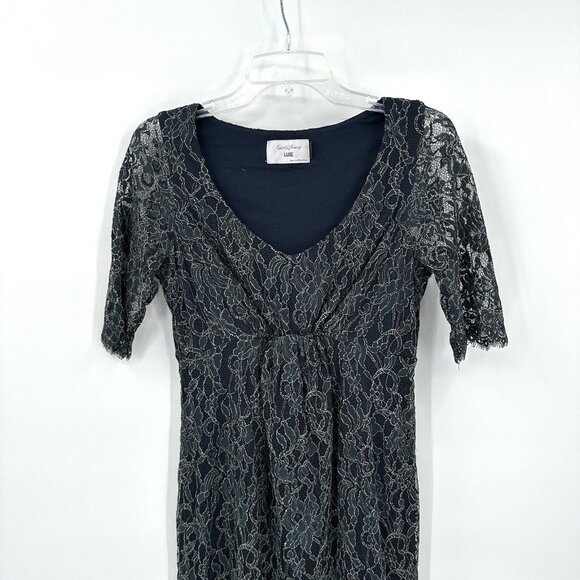 SERAPHINE LUXE maternity dress lace formal special occasion holiday gray 10 - Picture 3 of 8